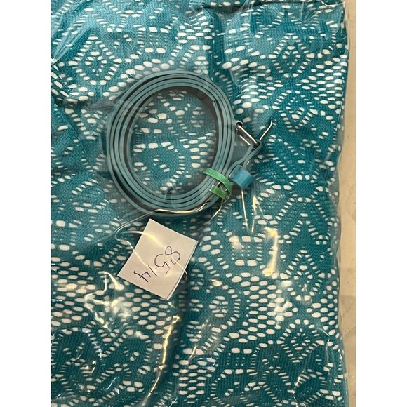 George Women's Teal Lace Dress With Belt  Size L Midi Summer - Picture 12 of 13